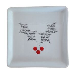 Bia Christmas Motif Holly Leaves and Berries Mini Plate Platter Dish